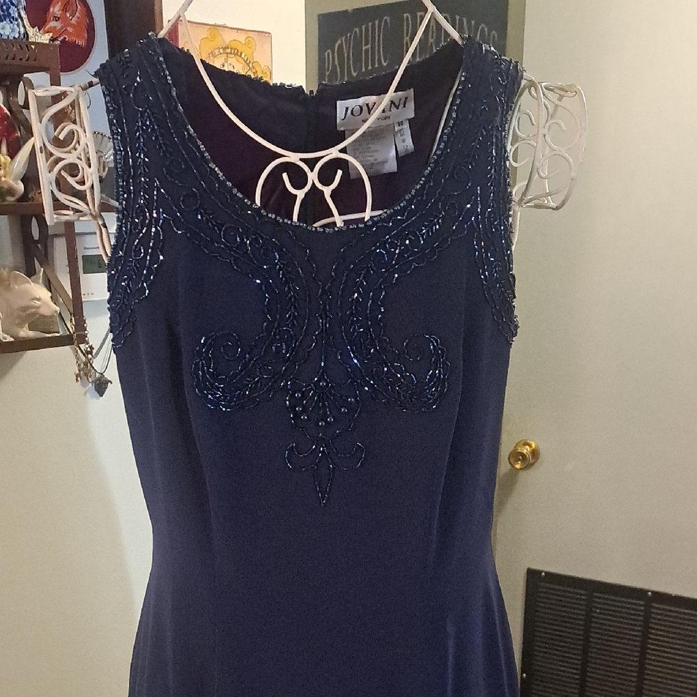 Vintage Beaded Sleeveless Dress, Sz 10